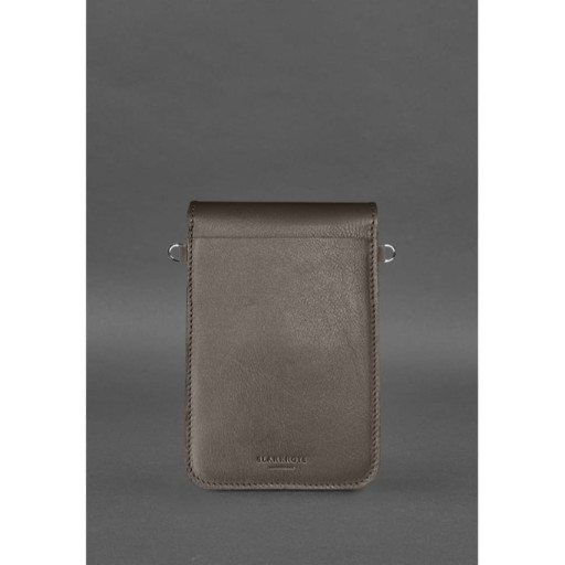 Шкіряна сумка для телефону Tina Темно-бежева