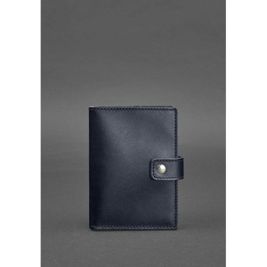 Leather passport cover 5.0 (with window) dark blue Krust