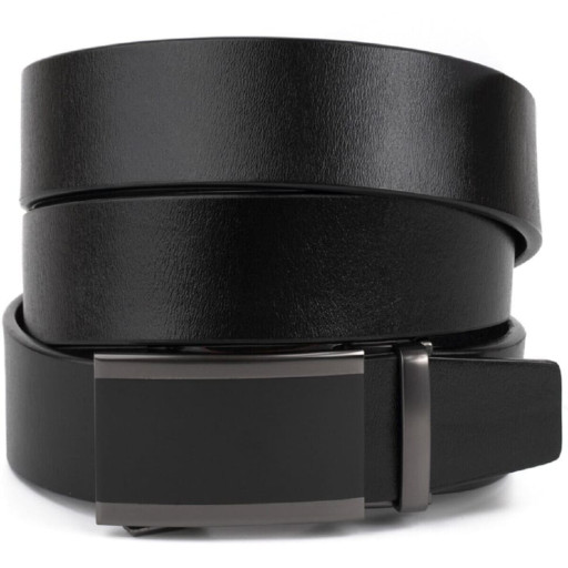 Гладкий батальний чоловічий ремінь Vintage 20716 Чорний