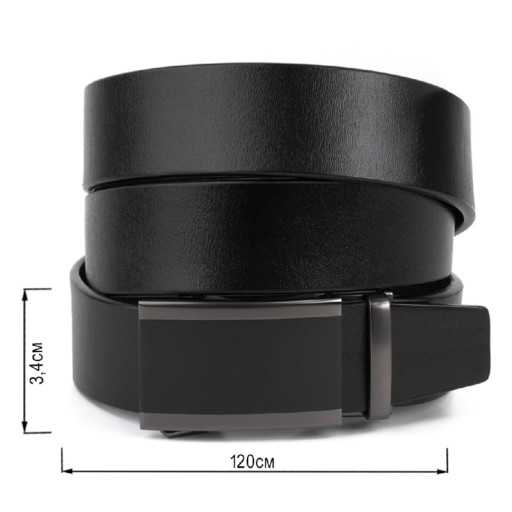 Гладкий батальний чоловічий ремінь Vintage 20716 Чорний