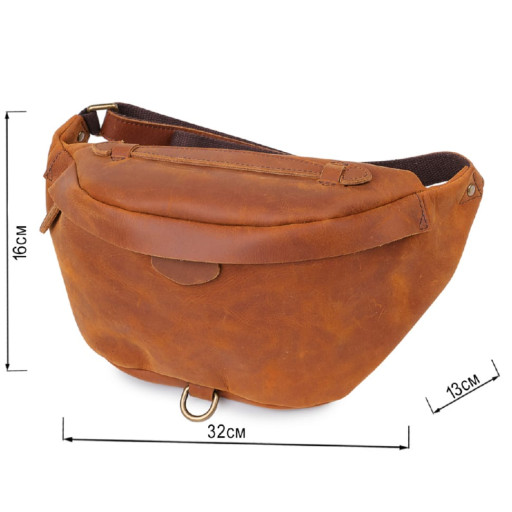 Шкіряна чоловіча вінтажна сумка на пояс Vintage 20371 Коричневий