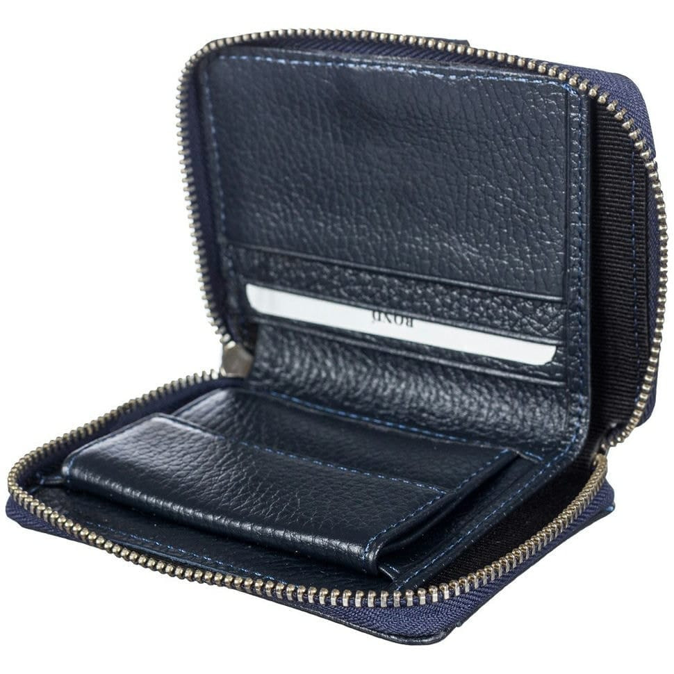 Кредитниця з відділом для купюр шкіряна BOND 526-1170 синій флотар