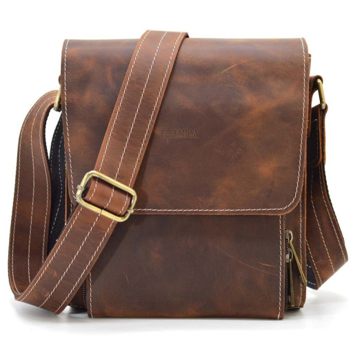 Шкіряна сумка-планшет через плече RYw-3027-4lx бренду TARWA теракот
