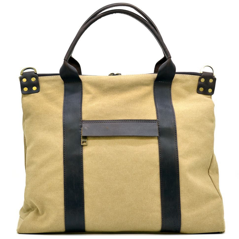 Універсальна сумка унісекс мікс тканини канвас і шкіри TARWA RC-1355-4lx