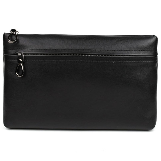 Шкіряний клатч для чоловіків JDC010A чорний з петлею та передньою кишенею