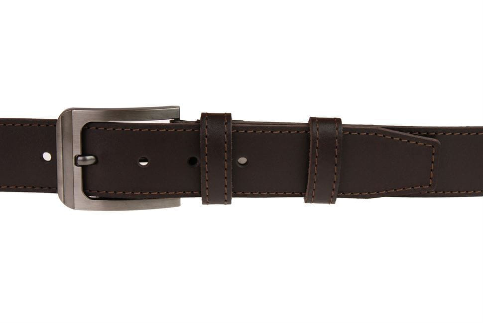 Ремінь чоловічий шкіряний джинсовий одна строчка SULLIVAN RMK-17 (7.5) 115-150 см коричневий