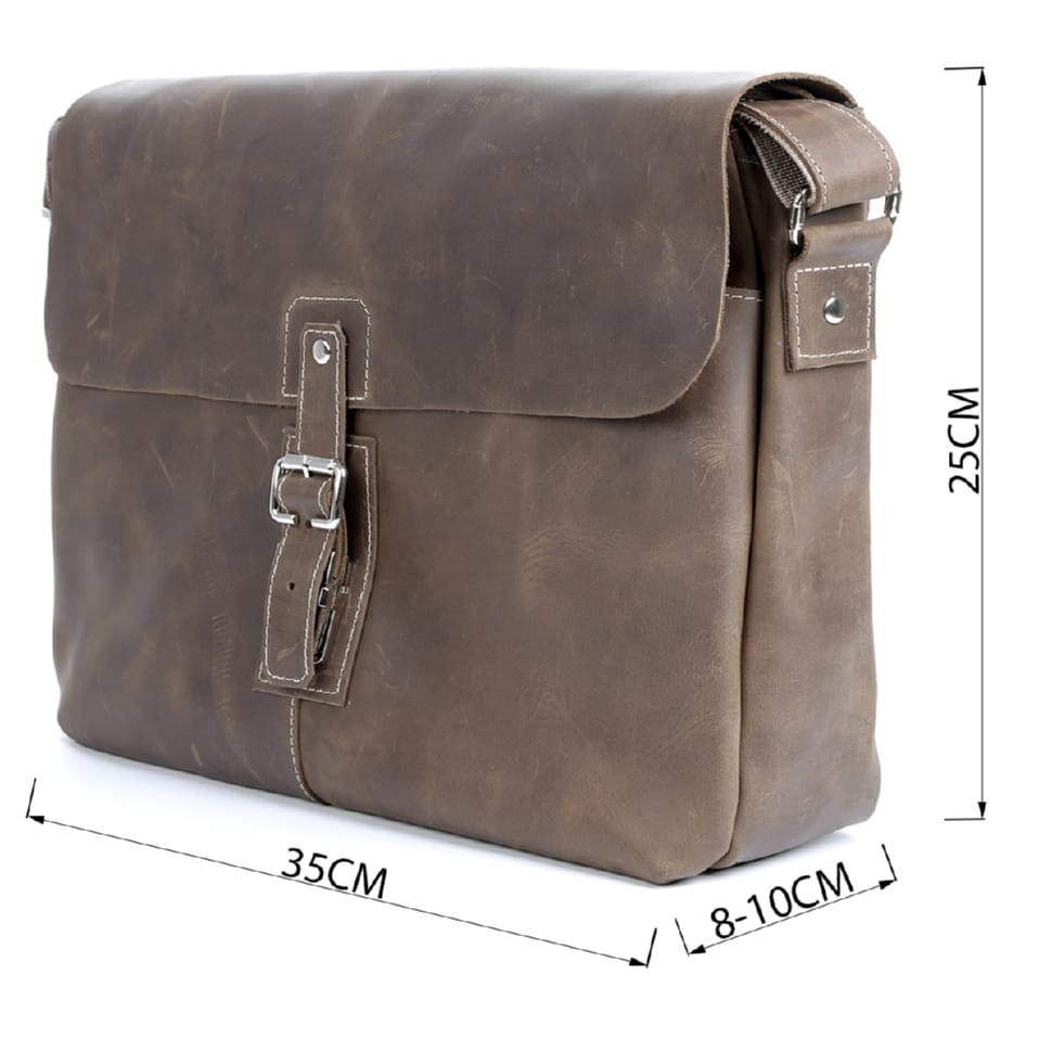 Сумка SHVIGEL 00980 з натуральної винтажной шкіри Коричнева