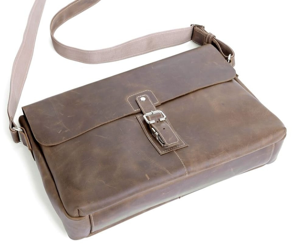 Сумка SHVIGEL 00980 з натуральної винтажной шкіри Коричнева