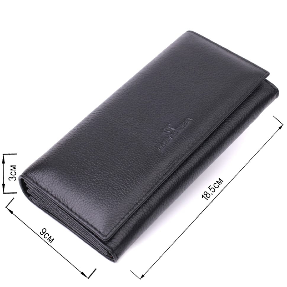 Удобный женский кошелек из натуральной кожи ST Leather 22523 Черный