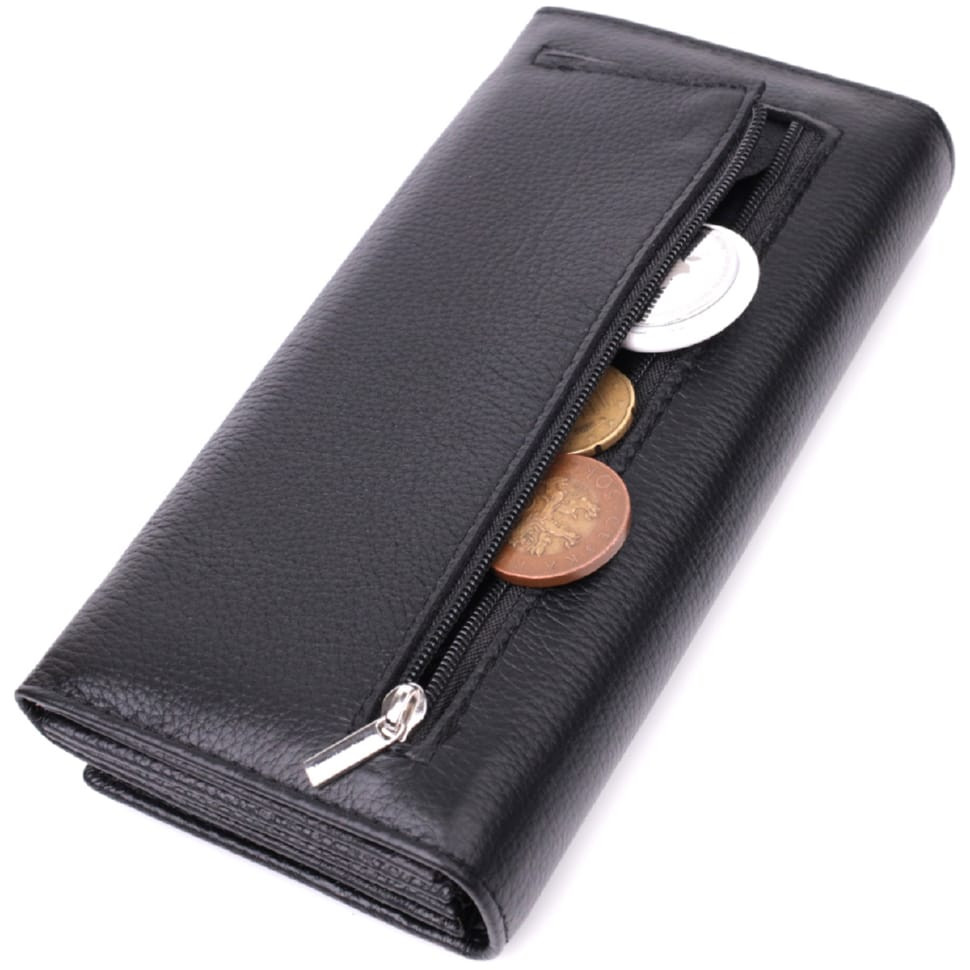 Удобный женский кошелек из натуральной кожи ST Leather 22523 Черный