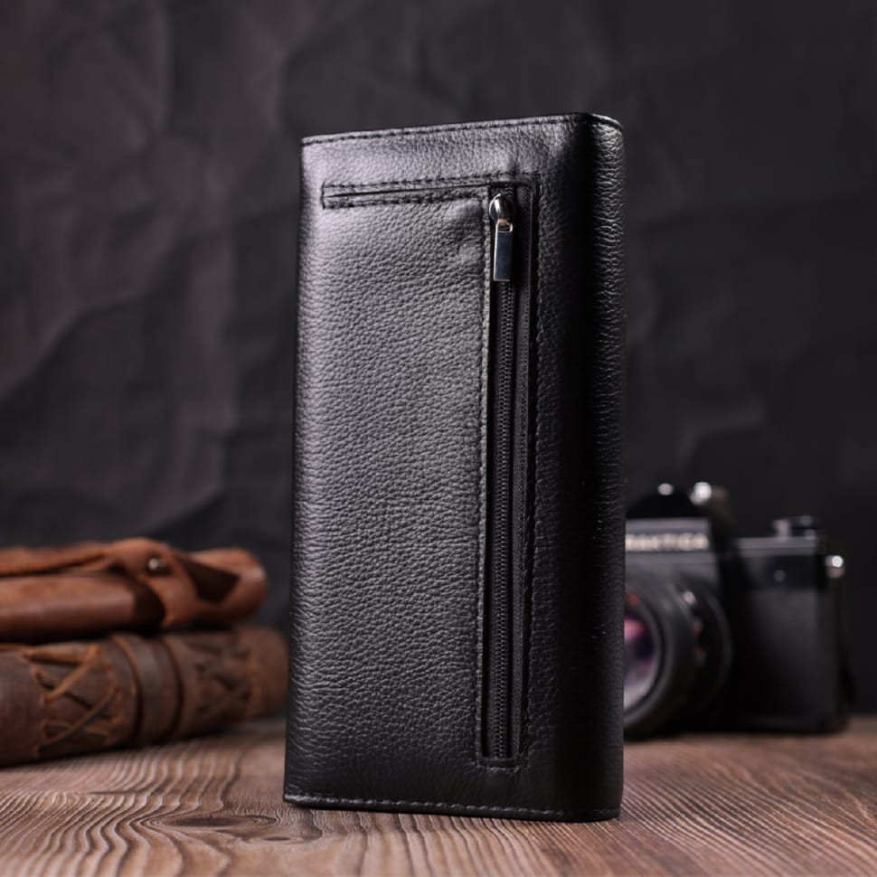 Удобный женский кошелек из натуральной кожи ST Leather 22523 Черный