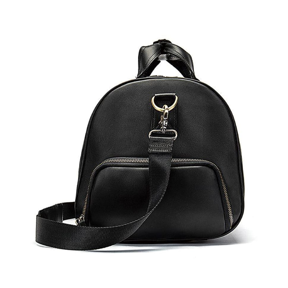 Сумка дорожная из натуральной кожи черная B10-8925 Joynee