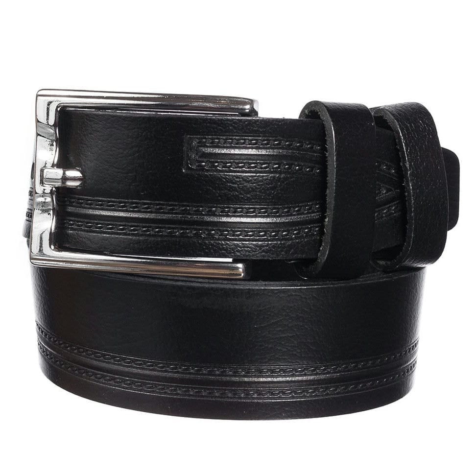 Ремінь шкіряний YSK класичний 3,5 см 3062-1 чорний