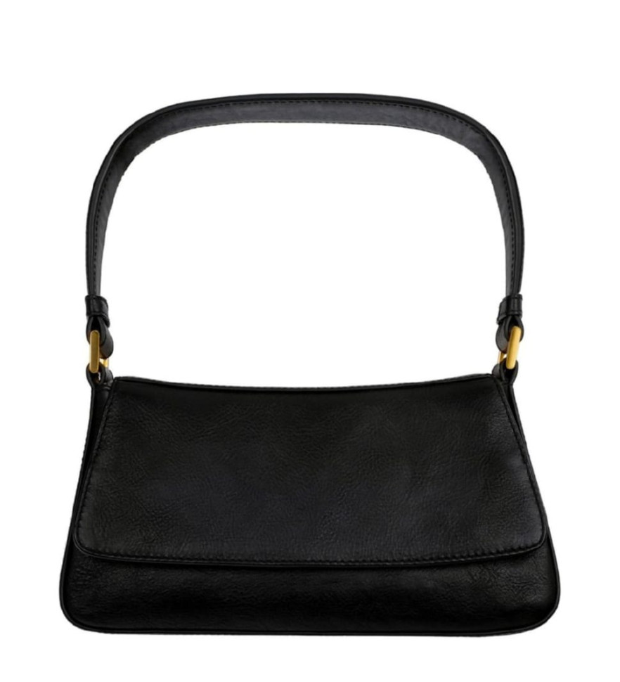 Women's leather baguette bag black - Bright Lights, Big City - Time Resistance 5247301