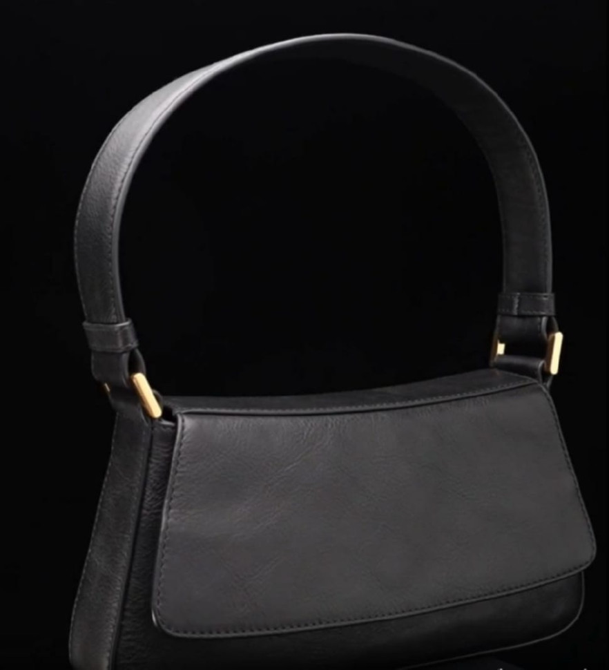 Women's leather baguette bag black - Bright Lights, Big City - Time Resistance 5247301