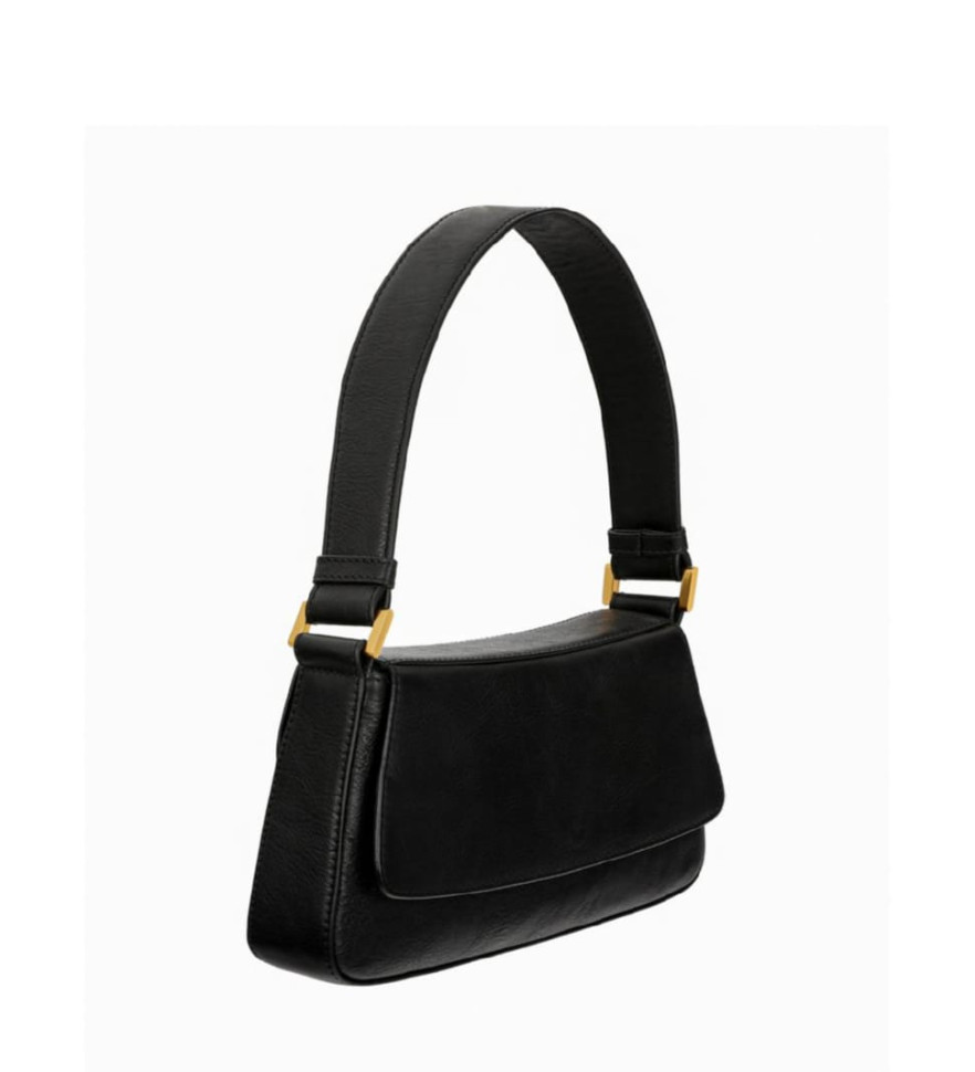 Women's leather baguette bag black - Bright Lights, Big City - Time Resistance 5247301