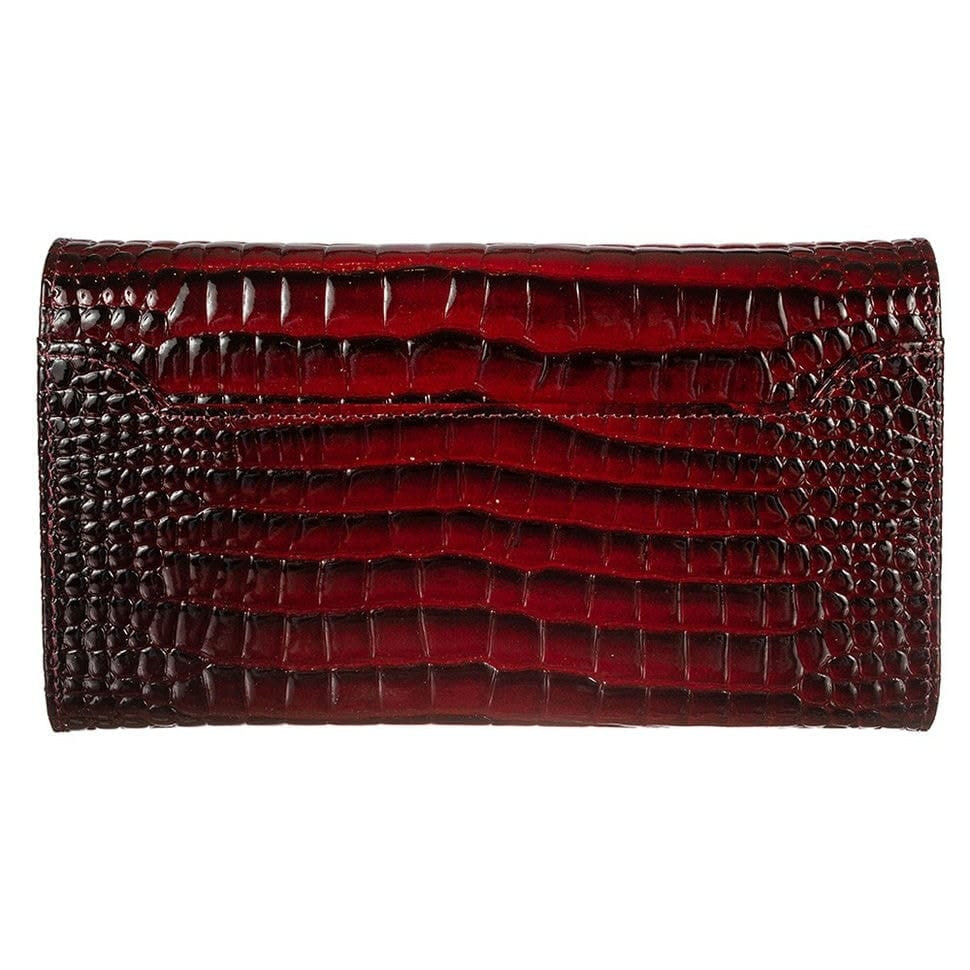 Гаманець жіночий шкіряний Desisan 128-626 бордо кроко лак