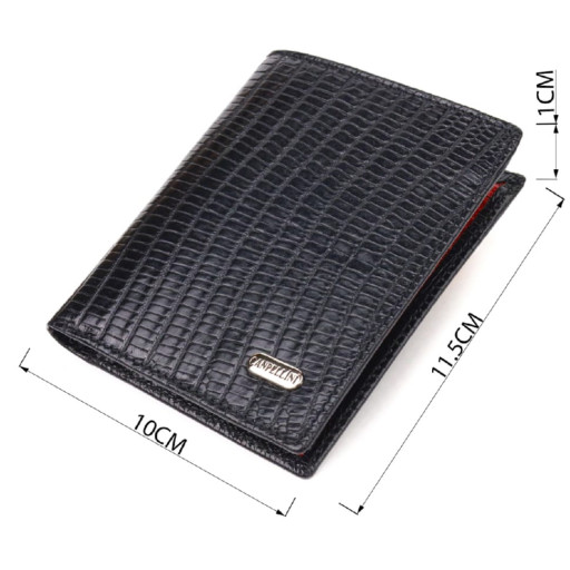 Чоловічий портмоне з натуральної фактурної шкіри CANPELLINI 21501 Чорне