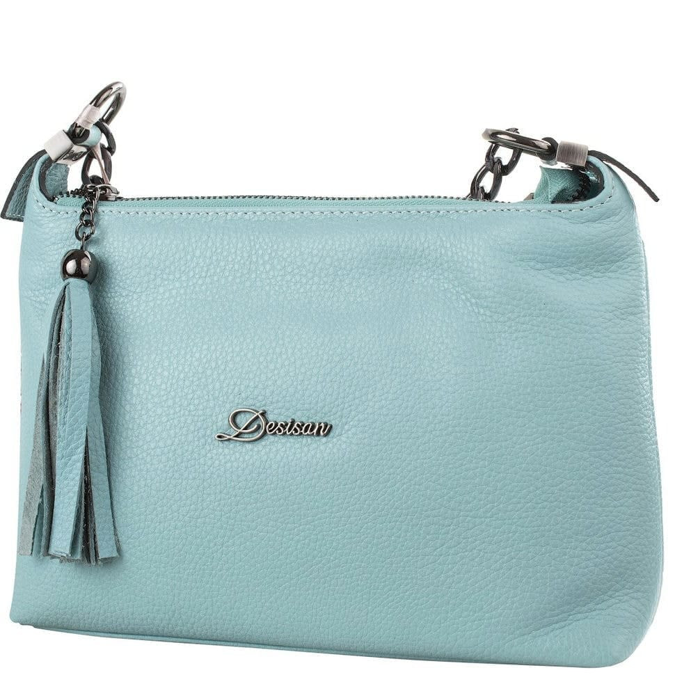 Сумка жіноча шкіряна Desisan 575-376 блакитний флотар