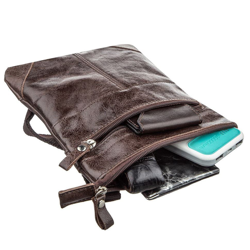 SHVIGEL 11136 genuine leather bag Brown