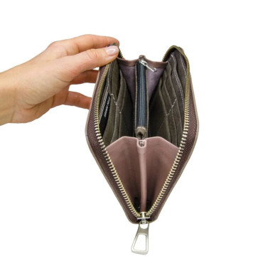 Wallet with zipper Grande Pelle Serpente 532665 glossy leather powder