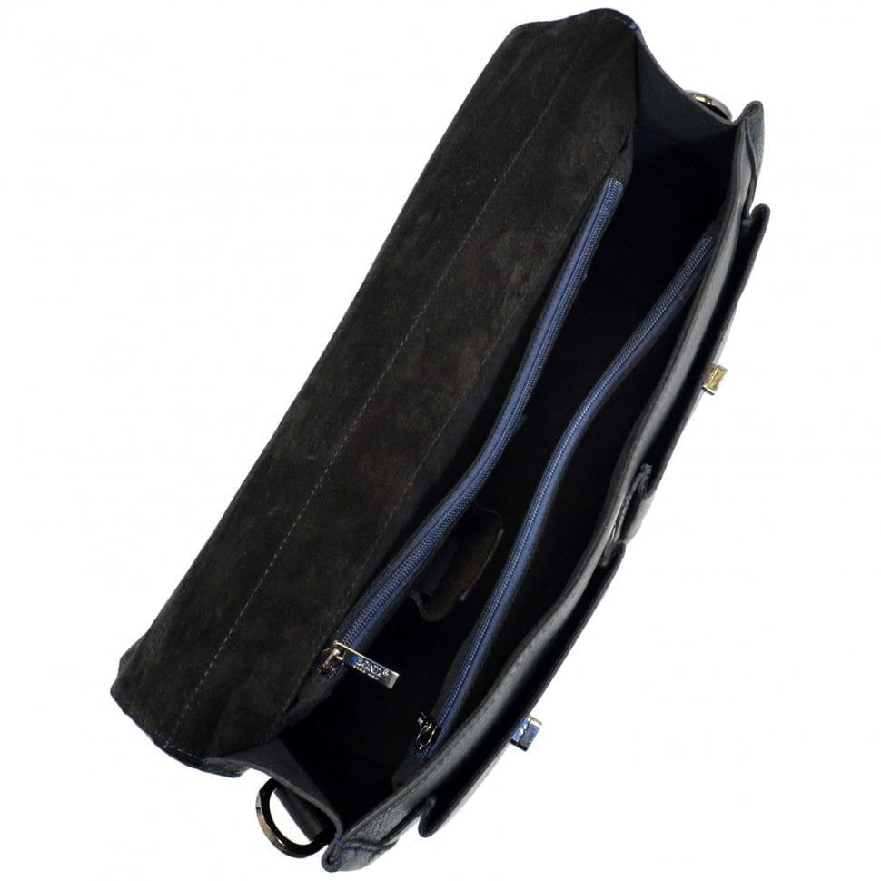 Портфель м'який шкіряний BOND 1223-1170 синій флотар