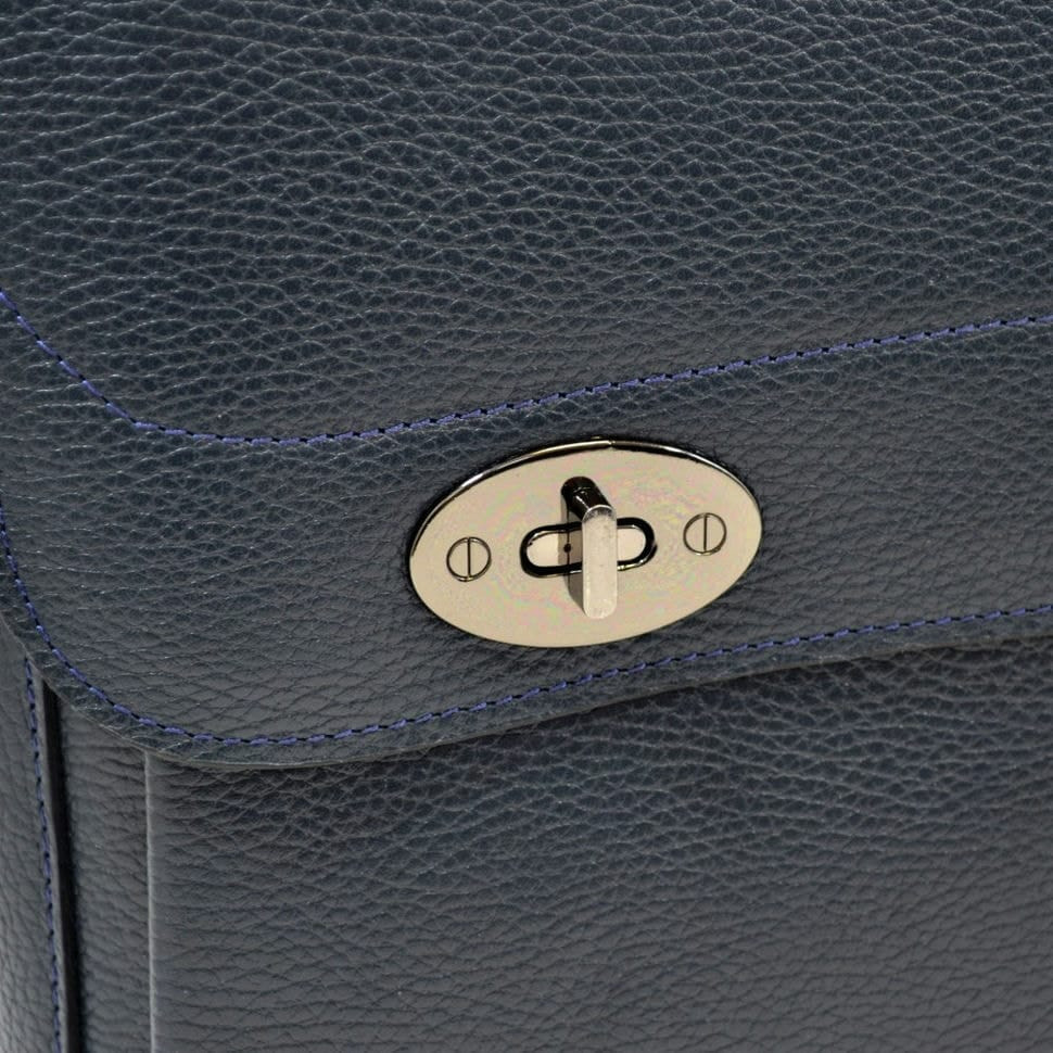 Портфель м'який шкіряний BOND 1223-1170 синій флотар