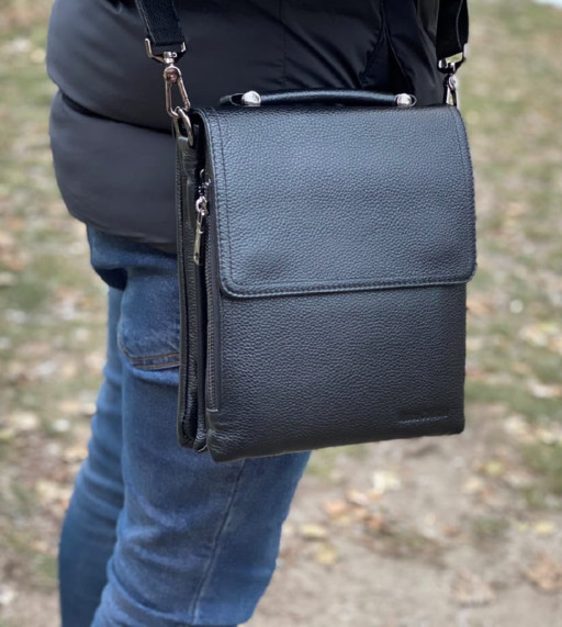 Чорна шкіряна барсетка Marco Coverna mc0403-4