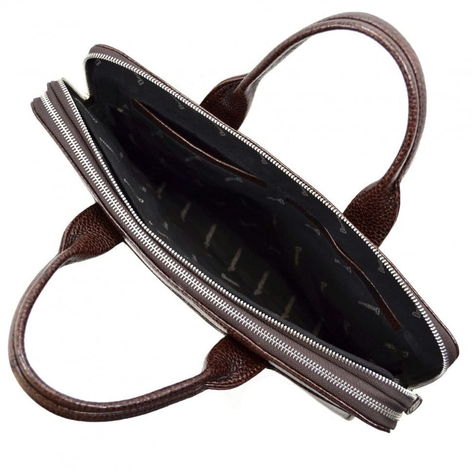 Шкіряний портфель Desisan 1348-019 коричневий флотар