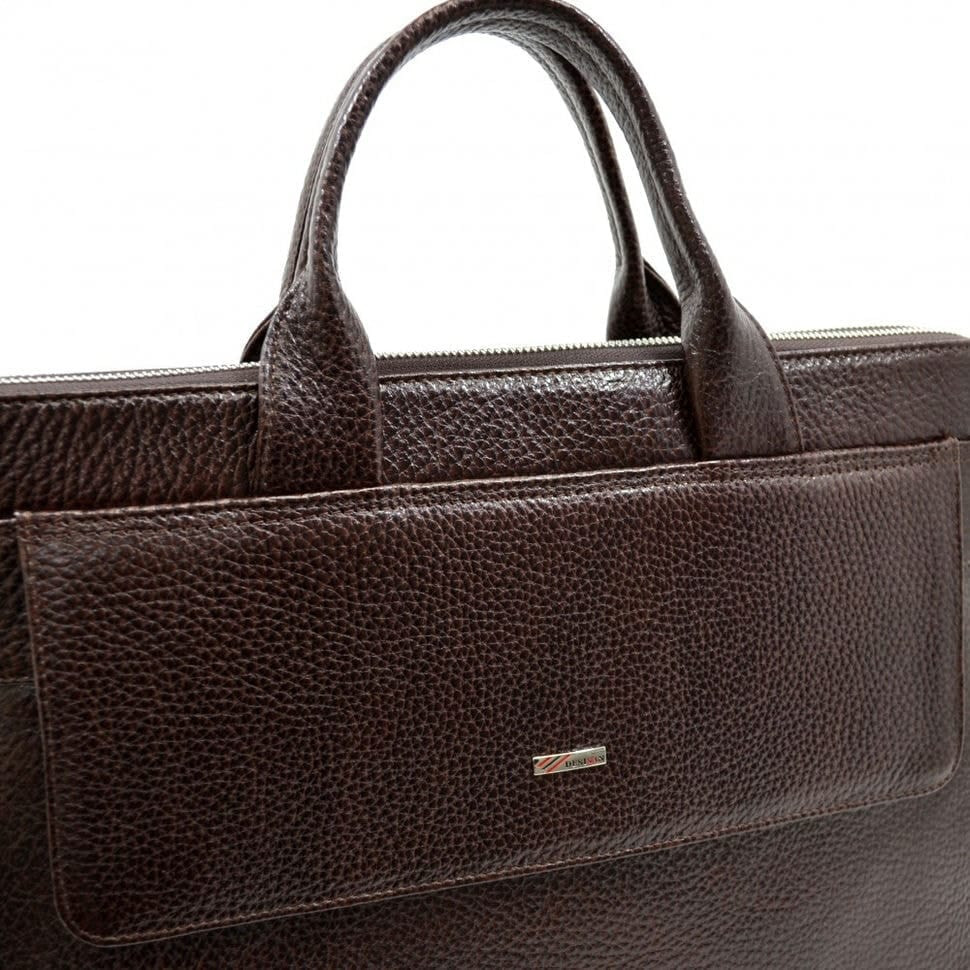 Шкіряний портфель Desisan 1348-019 коричневий флотар
