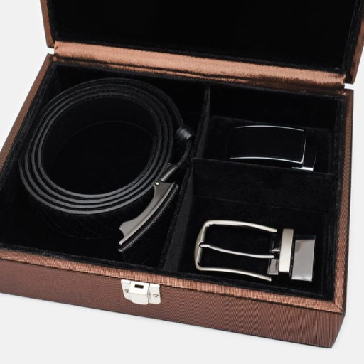 Ремінь чоловічий з шкіри пітона Sergio Torri 7-001 155 см Чорний