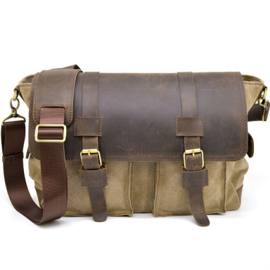 Men's shoulder bag made of canvas and leather RSc-6690-4lx TARWA
