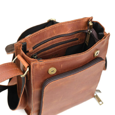 Mens leather shoulder bag RB-30272-3md TARWA