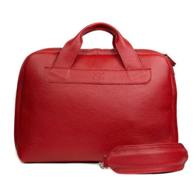 Шкіряна ділова сумка Attache Briefcase червоний флотар