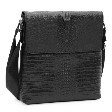 Men's leather bag Keizer K18159bl-black