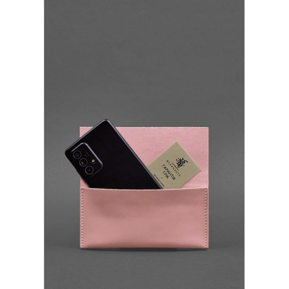 Шкіряний чохол для смартфона рожевий