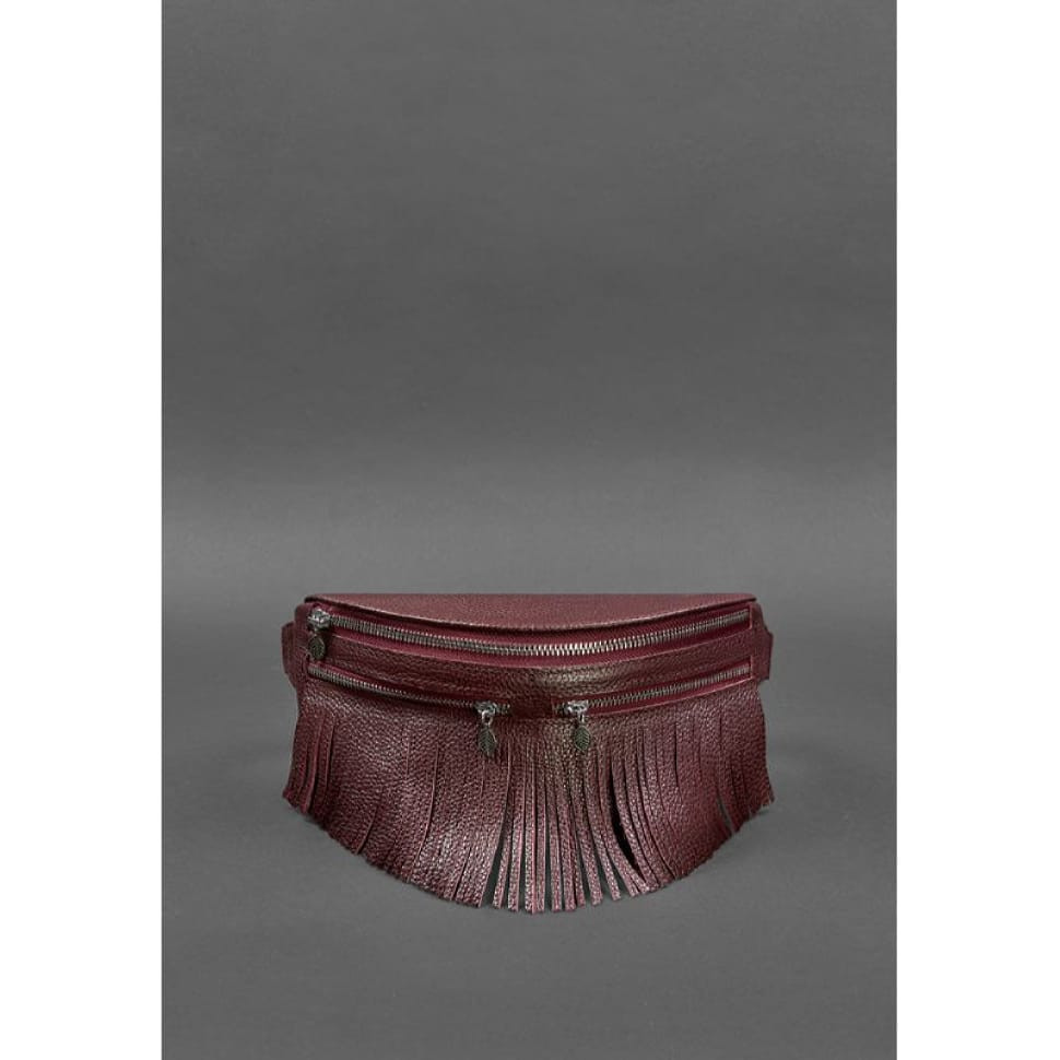 Women's leather belt bag Spirit burgundy