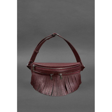 Women's leather belt bag Spirit burgundy