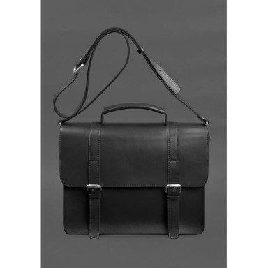 Leather Porte Briefcase Black