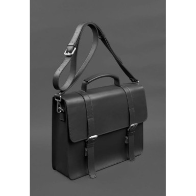 Leather Porte Briefcase Black