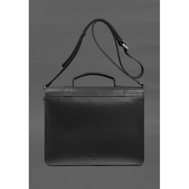 Leather Porte Briefcase Black