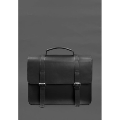 Leather Porte Briefcase Black