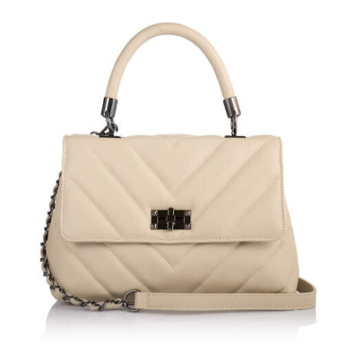 Кожаная женская сумка Virginia Conti Italy - Art02714beige
