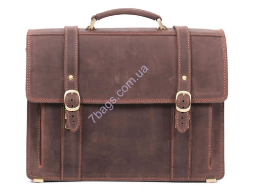 Чоловічий портфель ручної роботи з кінської шкіри Crazy Horse