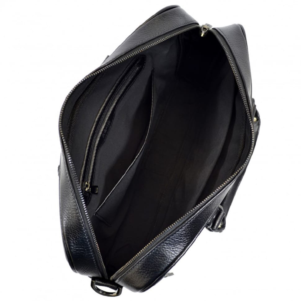 Портфель м'який шкіряний BOND 1095-281 чорний флотар