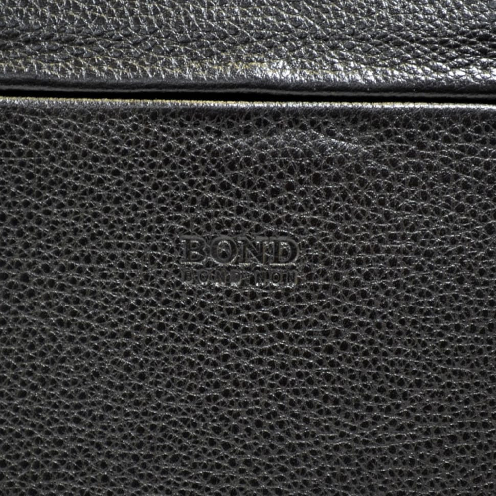 Портфель м'який шкіряний BOND 1095-281 чорний флотар
