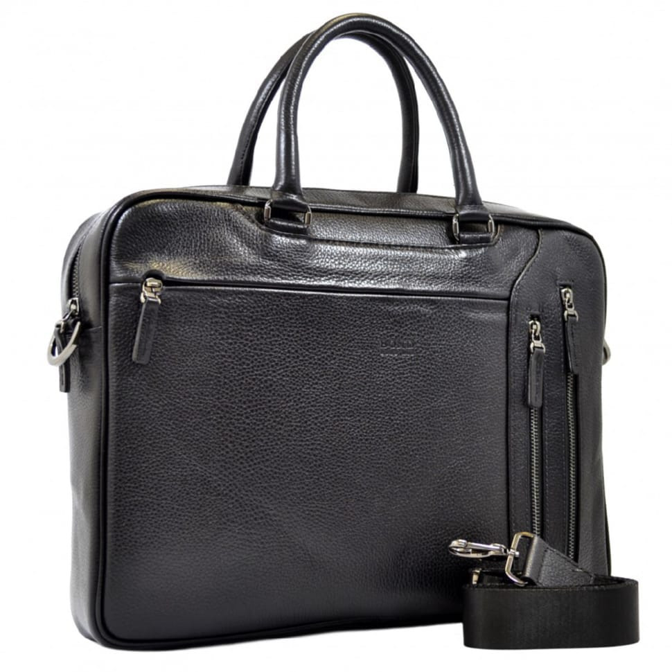 Портфель м'який шкіряний BOND 1095-281 чорний флотар
