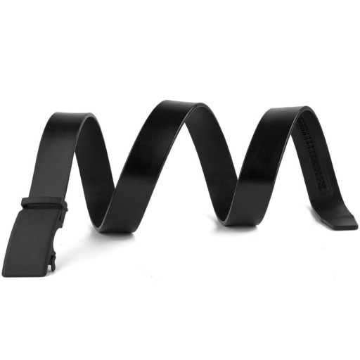 Чоловічий ремень з автоматичною матовою чорною пряжкою Vintage 20303 Чорний