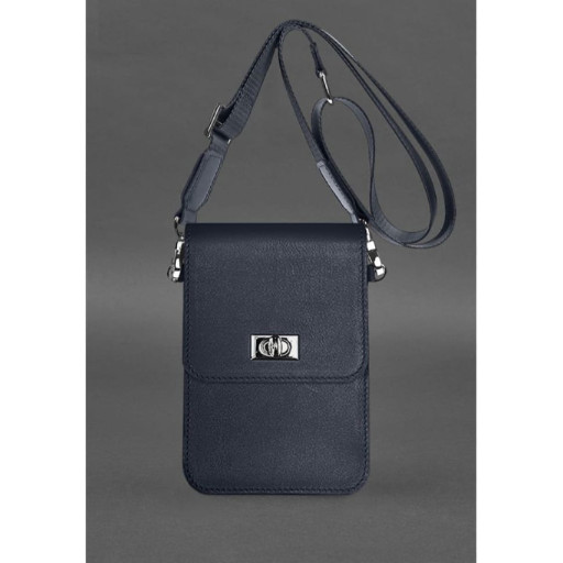 Шкіряна сумка для телефону Tina Синя