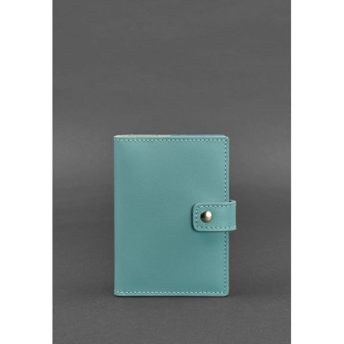 Leather passport cover 5.0 (with window) turquoise